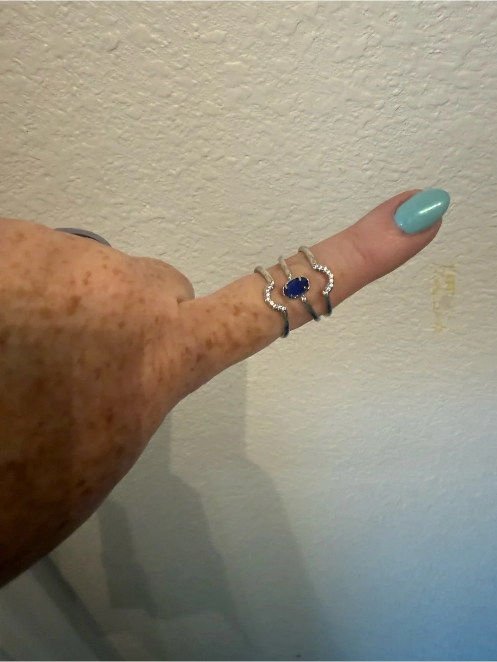 Kendra Scott Sterling Silver Royal Blue Halo Ring
